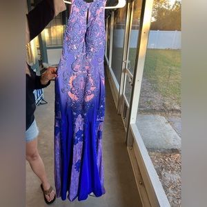 Camille LaVie Size 2 Royal Blue Open Back Prom Dress